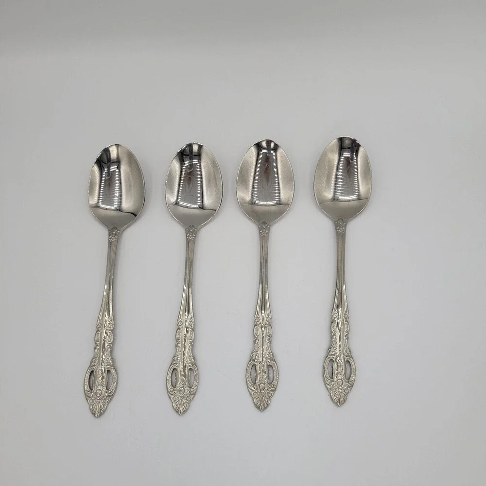 Baroque By‎ Estia Four Soup Spoons Flatware Replacement Silverware Collectible